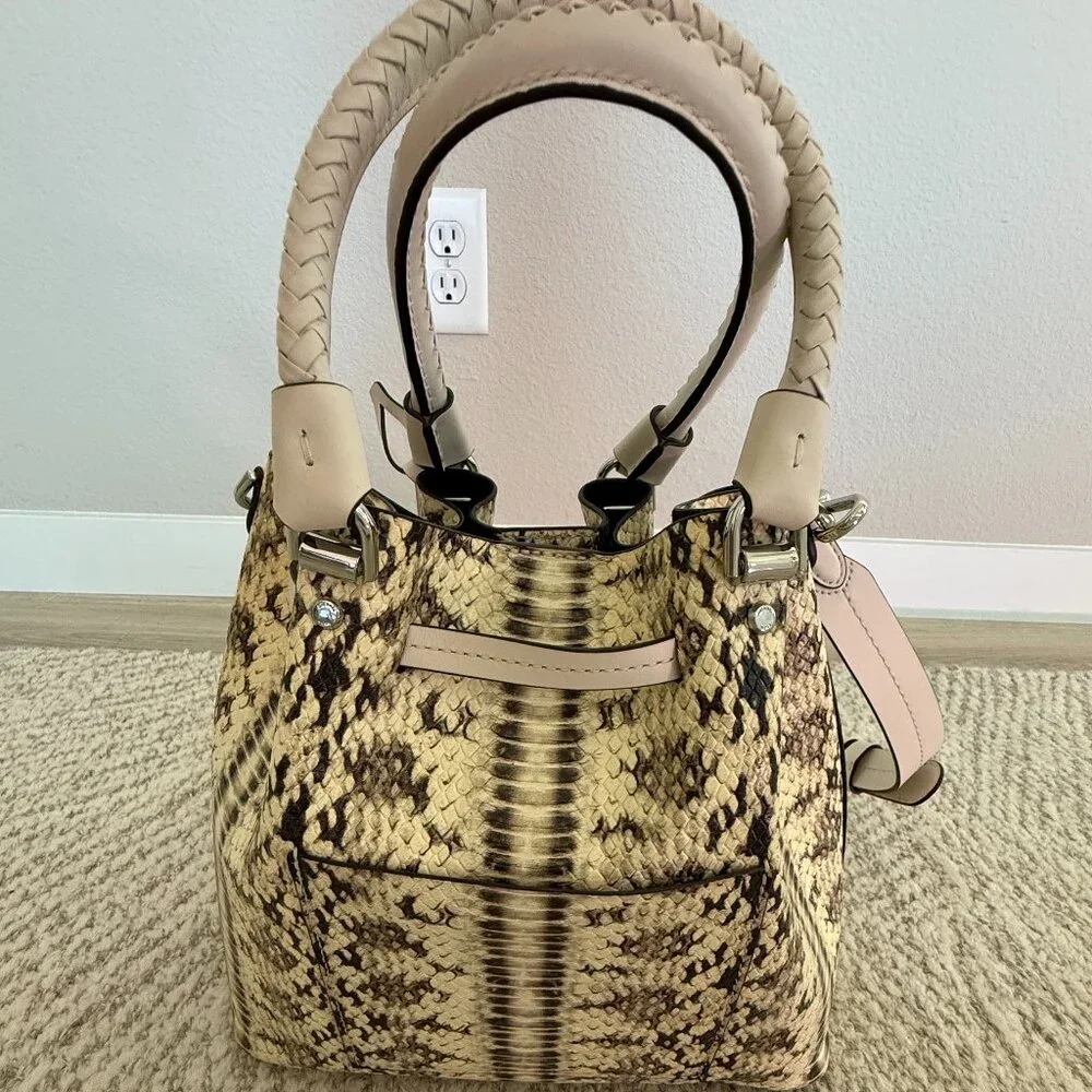 Michael Kors Blakely Snake-Embossed Leather Bucket Bag - Picture 4 of 6